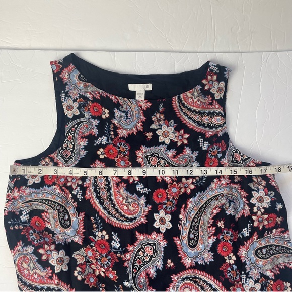 J Jill Black Paisley Print Lightweight Tunic Tank Boho Festival Size XS petite‎ - Picture 9 of 10
